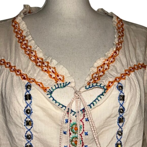 British India Traveller Blouse Top Embroidered - Picture 6 of 12